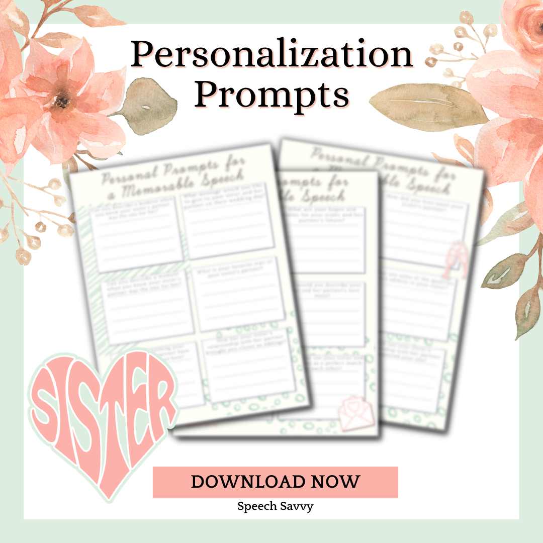 sister maid of honor personal prompt questions